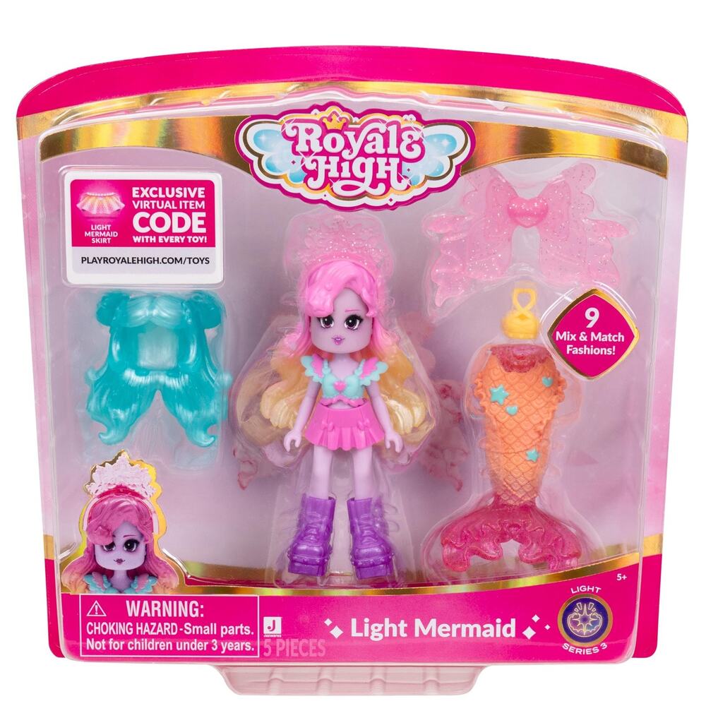 Royale High 3” Light  Mermaid Fashion Doll Virtual Item Code NWT